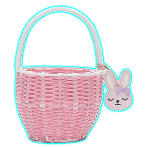 Seed Heritage Woven Bunny Basket in Pink Lemonade