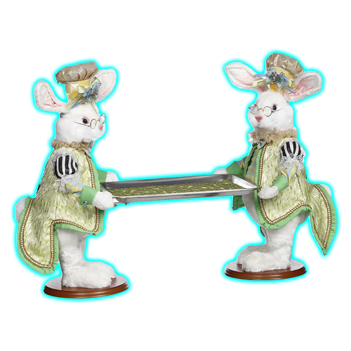 Mark Roberts Easter Collection Rabbits Holding Tray