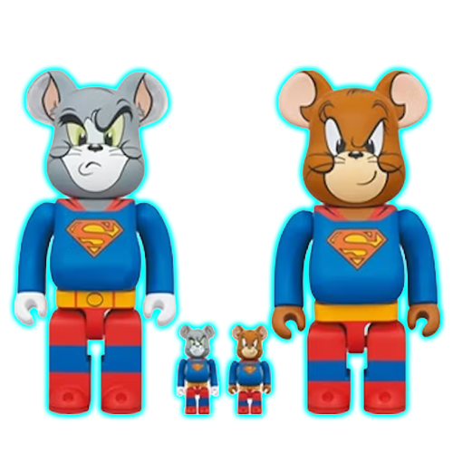 Bearbrick x Tom And Jerry As Superman 100% & 400% Set