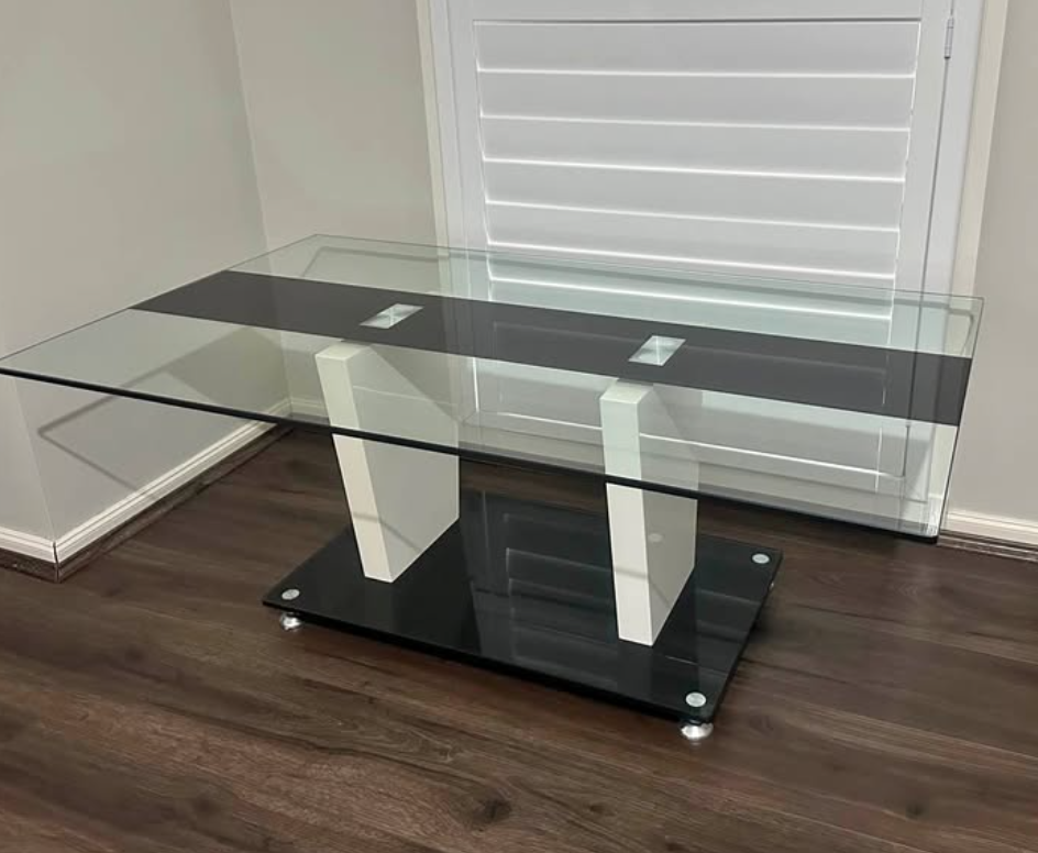 Glass top coffee table for living room