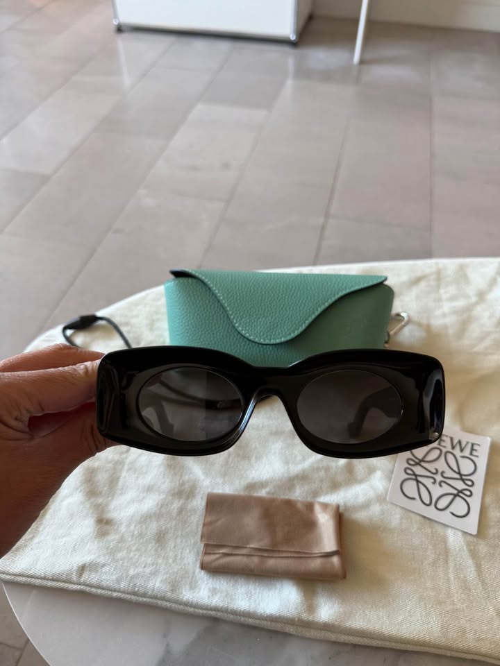 Loewe Rectangle Sunglasses – Black, With Case