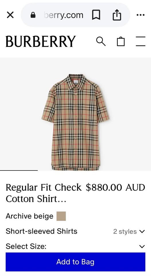 BRAND NEW (M) Men’s Burberry Caxton Check Button Up
