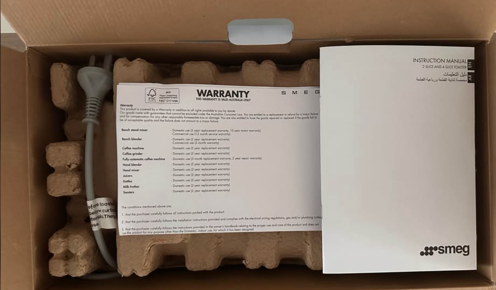 Smeg 4 slice toaster