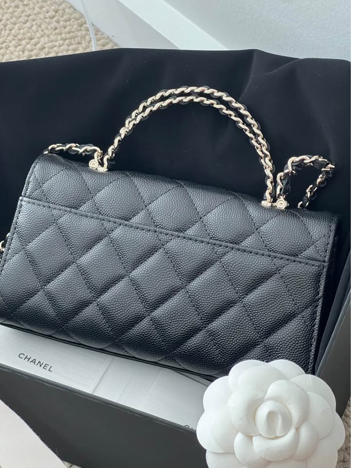 Chanel black clutch bag