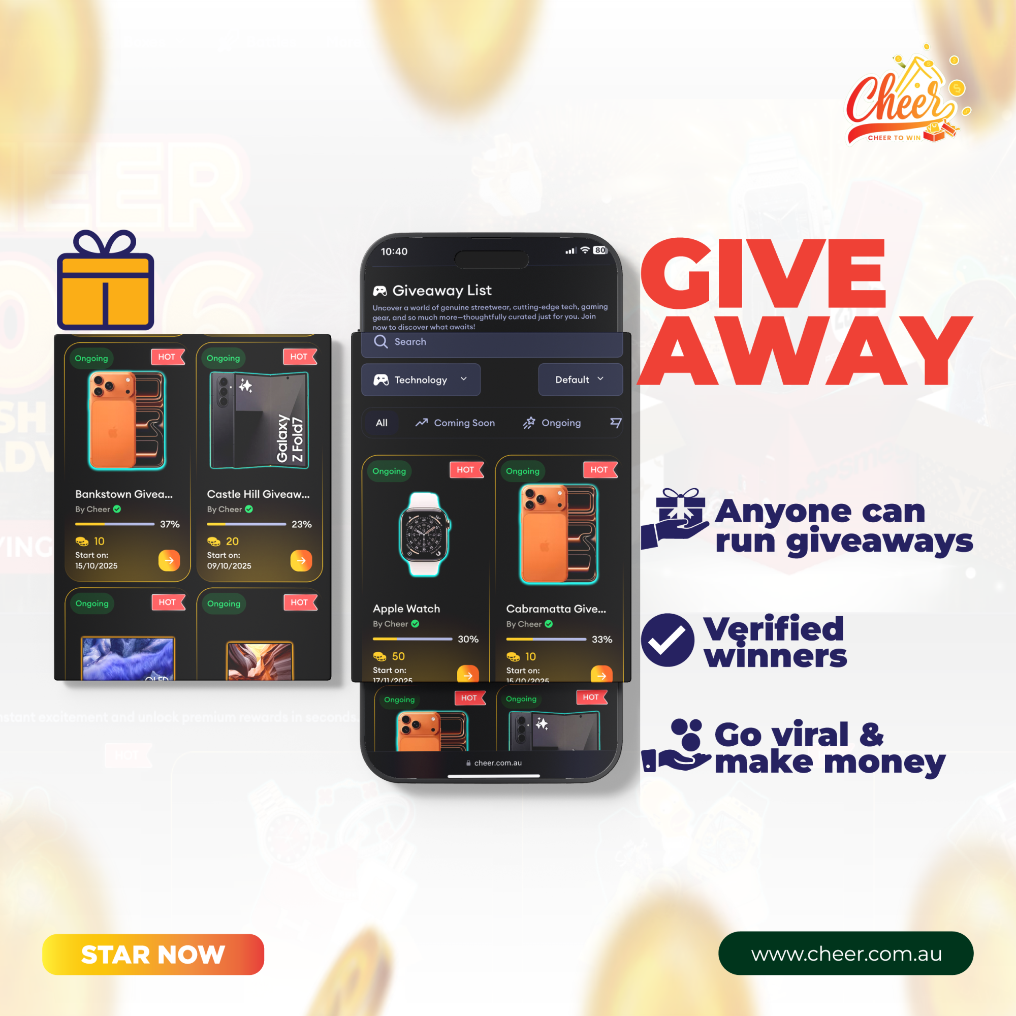 Cheer Giveaway - Win Big with Official & User-Created Giveaways!