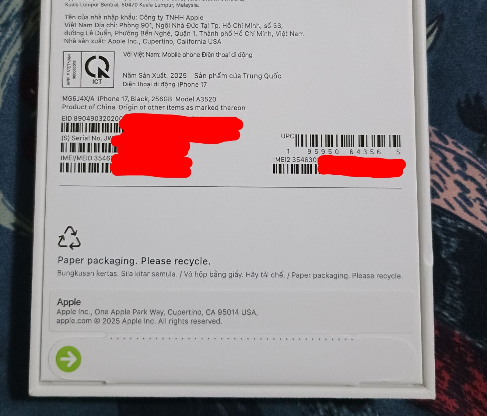 Apple Iphone 17, 256GB, Black, Brand New.