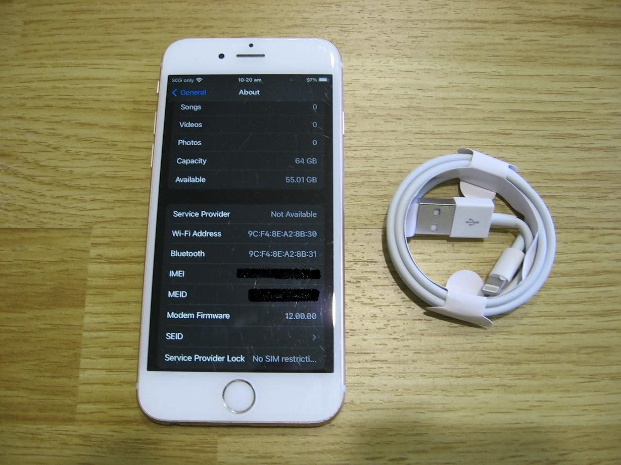 iPhone 6s Rose Gold 64Gb in Good Condition with New Charge Lead