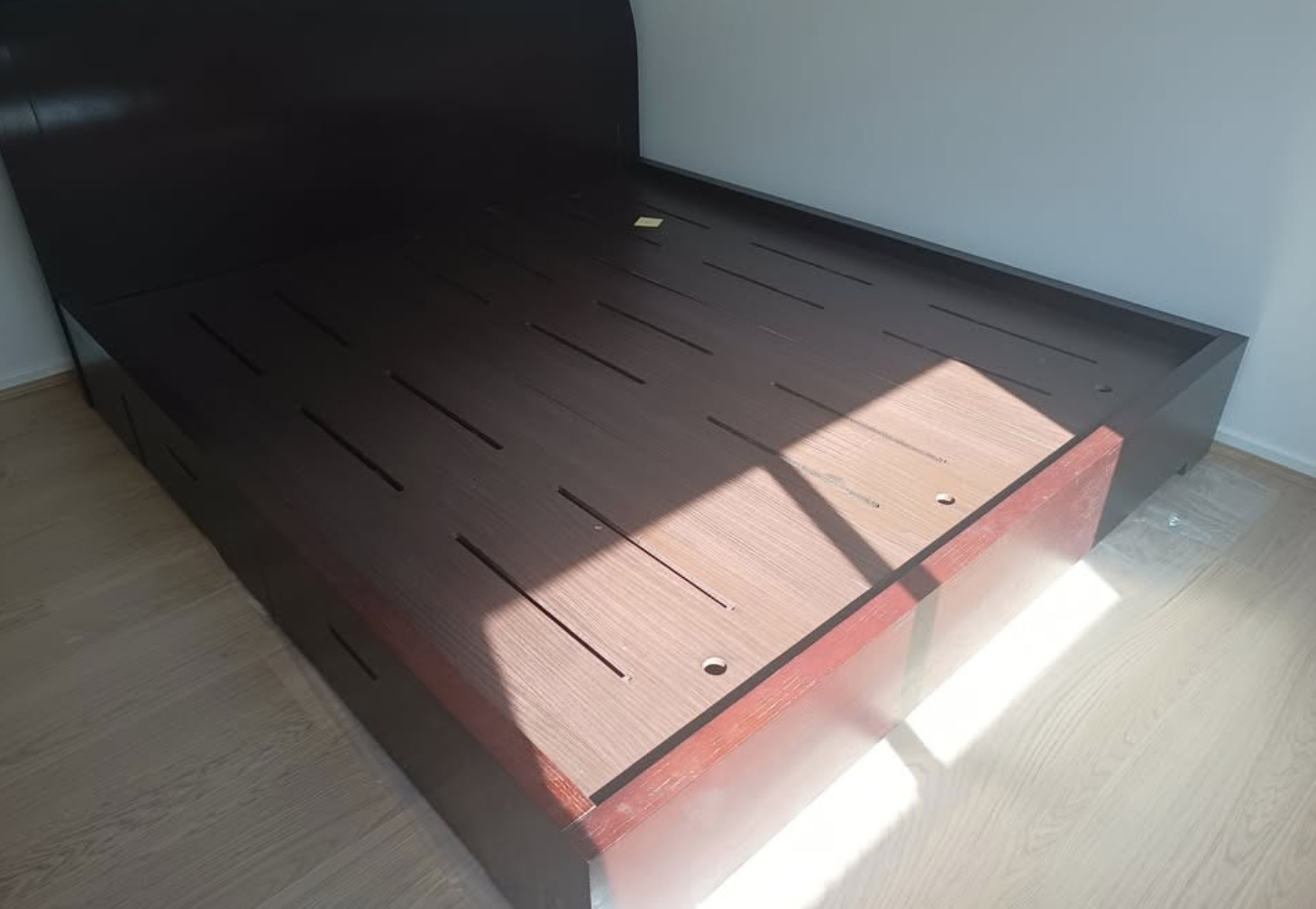 King/Double bed with mattress and side tables dresser