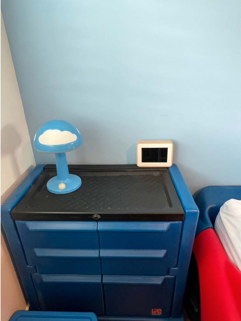 Car bed with side table and toy box