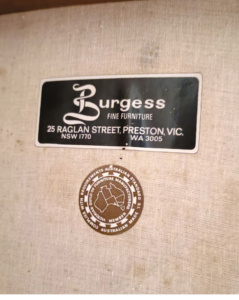 Vintage 1960s Burgess Fine Furniture