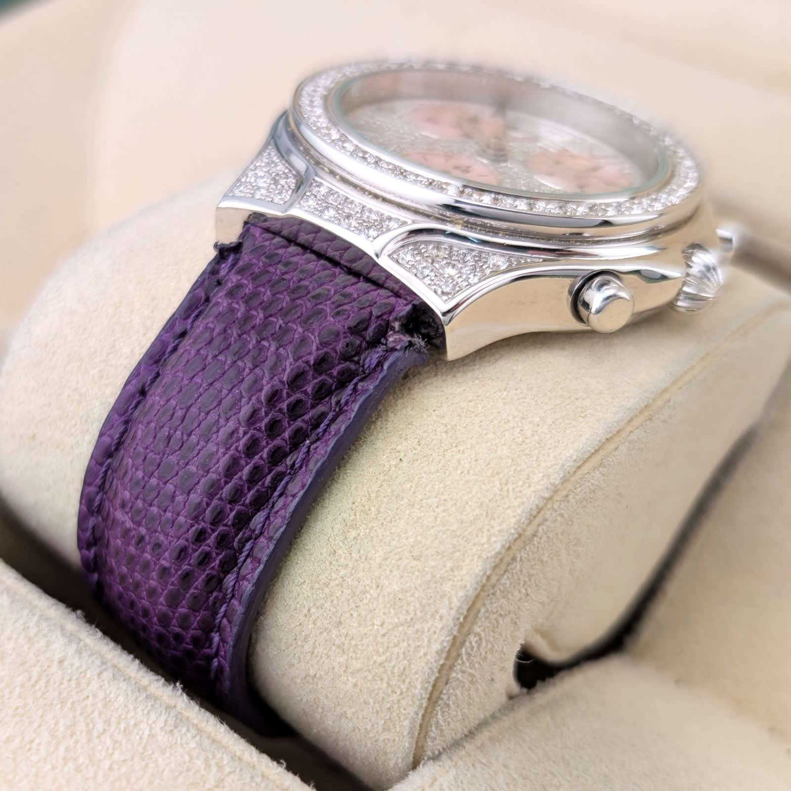 Technomarine Diva 18k White Gold Diamond Pave Chronograph 40mm ~1990s