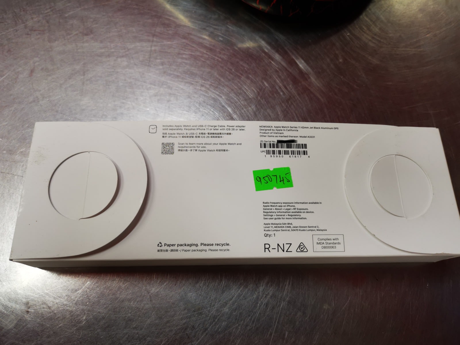 Apple Watch Series 11 42mm Jet Black Aluminium Case GPS, Brand New