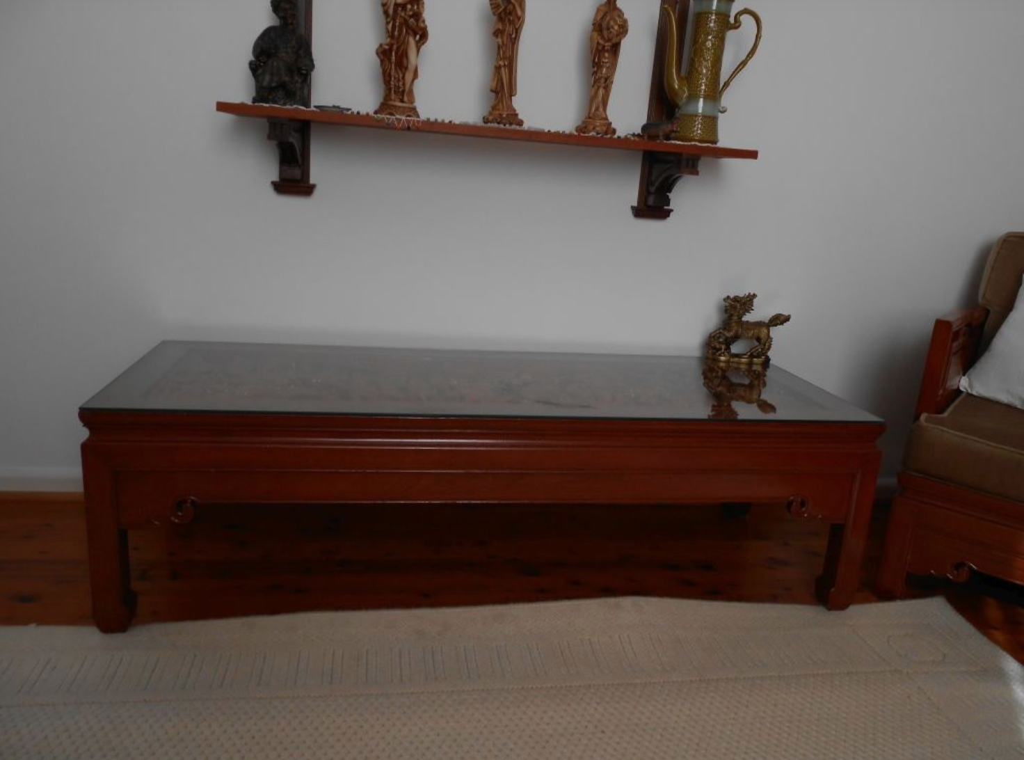 7pc Asian carvew wood Living room furniture