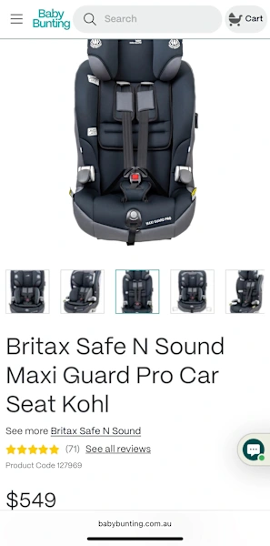 Britax maxi guard pro car seat up to 8yo $120 (pick up & cash only)
