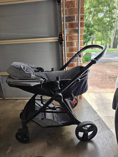 Pram used once. Steelcraft Savvi. Grey. Comfortable adjustable