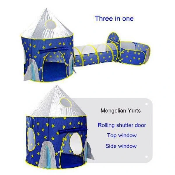 WOWMART Kid Toy 3-In-1 Toddler Crawling Tunnel Tent Playhouse Ball Pit