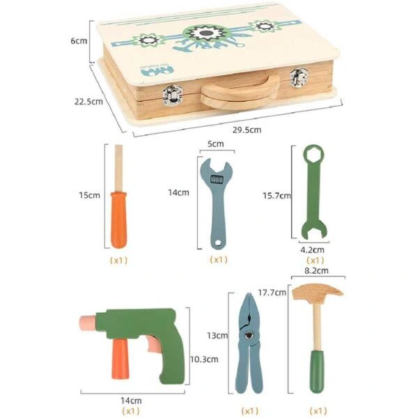 Wowmart Kid Toy Wooden Hand Building Tool DIY Project & Case Set
