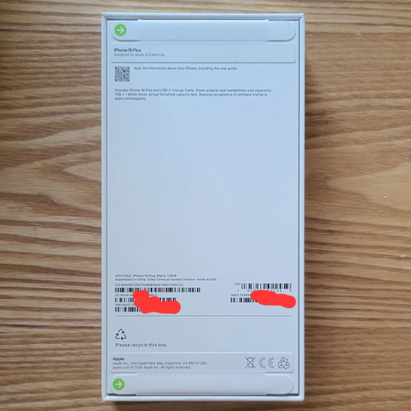 Apple Iphone 16 Plus 128GB Black Brand New