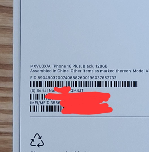 Apple Iphone 16 Plus 128GB Black Brand New