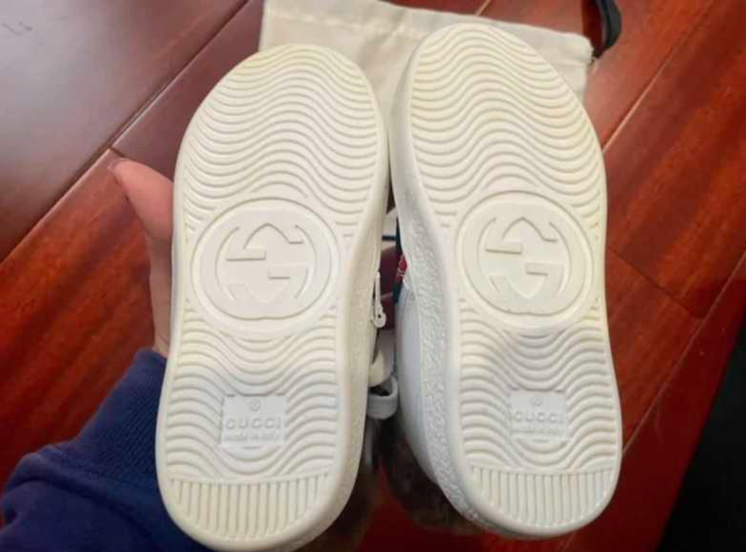 GUCCI TODDLER LEATHER SNEAKER SHOES WITH BEE Size 25 7.5