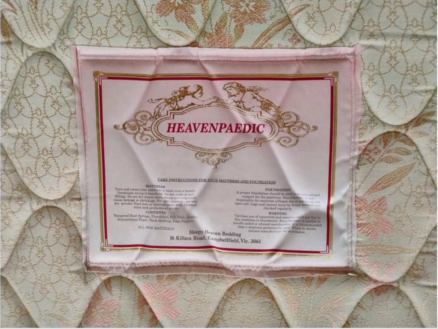 Queen size bed base with mattress, Australia made, in good condition