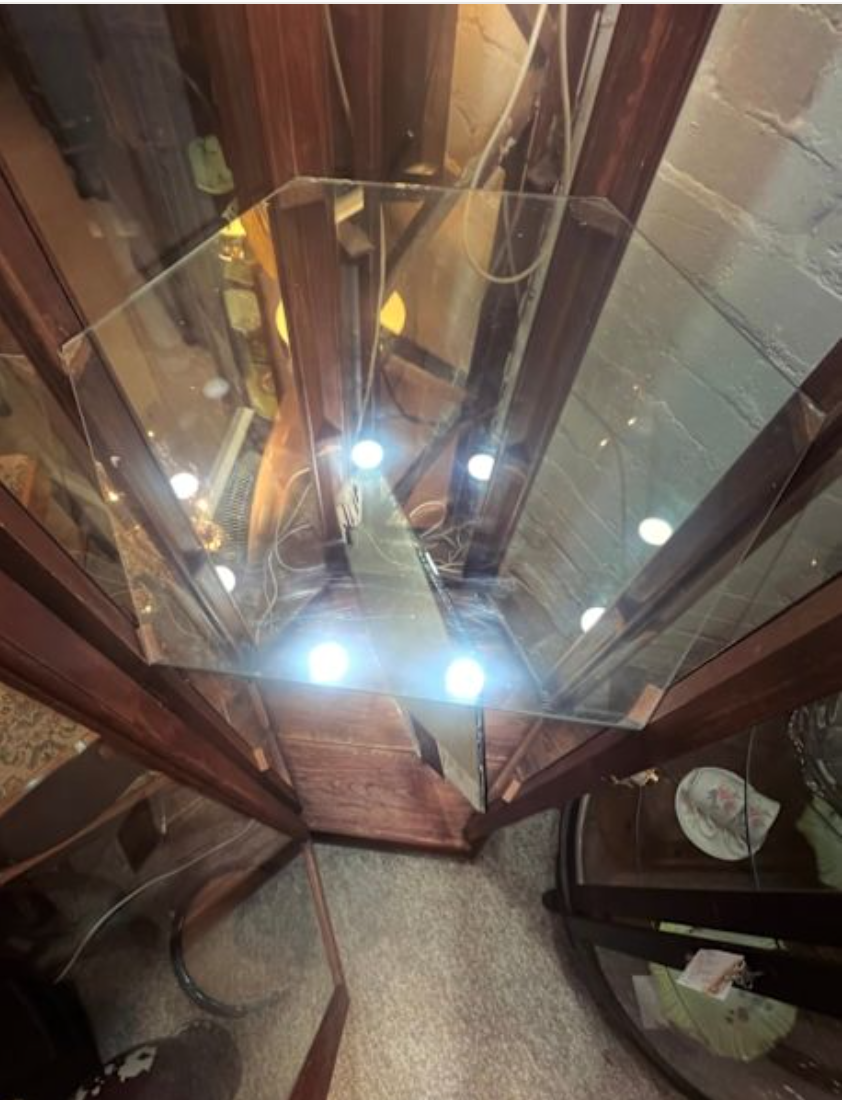 Original Hexagonal Museum Display Cabinet